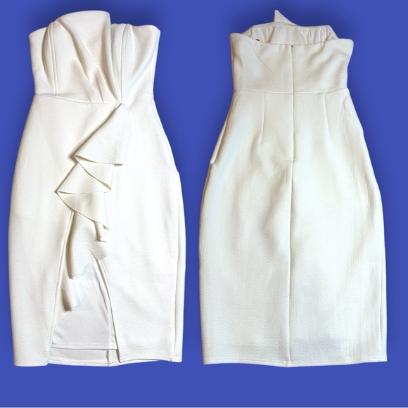 🎉HP!🎉NWT Vernacular Peplum Faux Wrap Style Knee Length Bustier Dress. Small - Picture 4 of 15